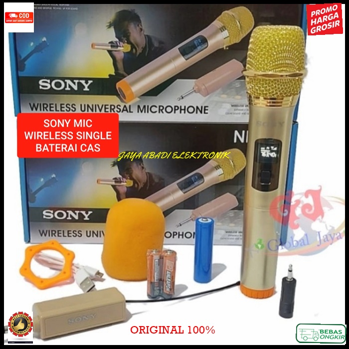 G492 SONY MIC WIRELESS MICROPHONE CAS CASAN BATERAI CHARGER UHF MIK KARAOKE Mic single pro vocal vok