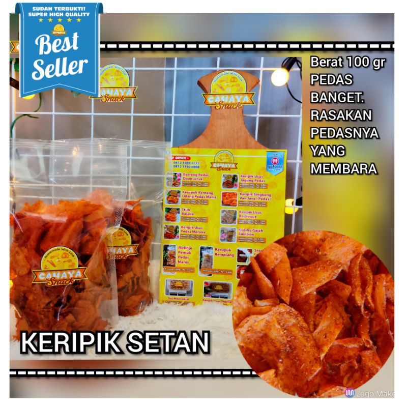 

[TERLARIS] KERIPIK SETAN ASLI SUKABUMI PREMIUM (ASLI PEDAS). RASA BEDA. KRIUK ENAK.