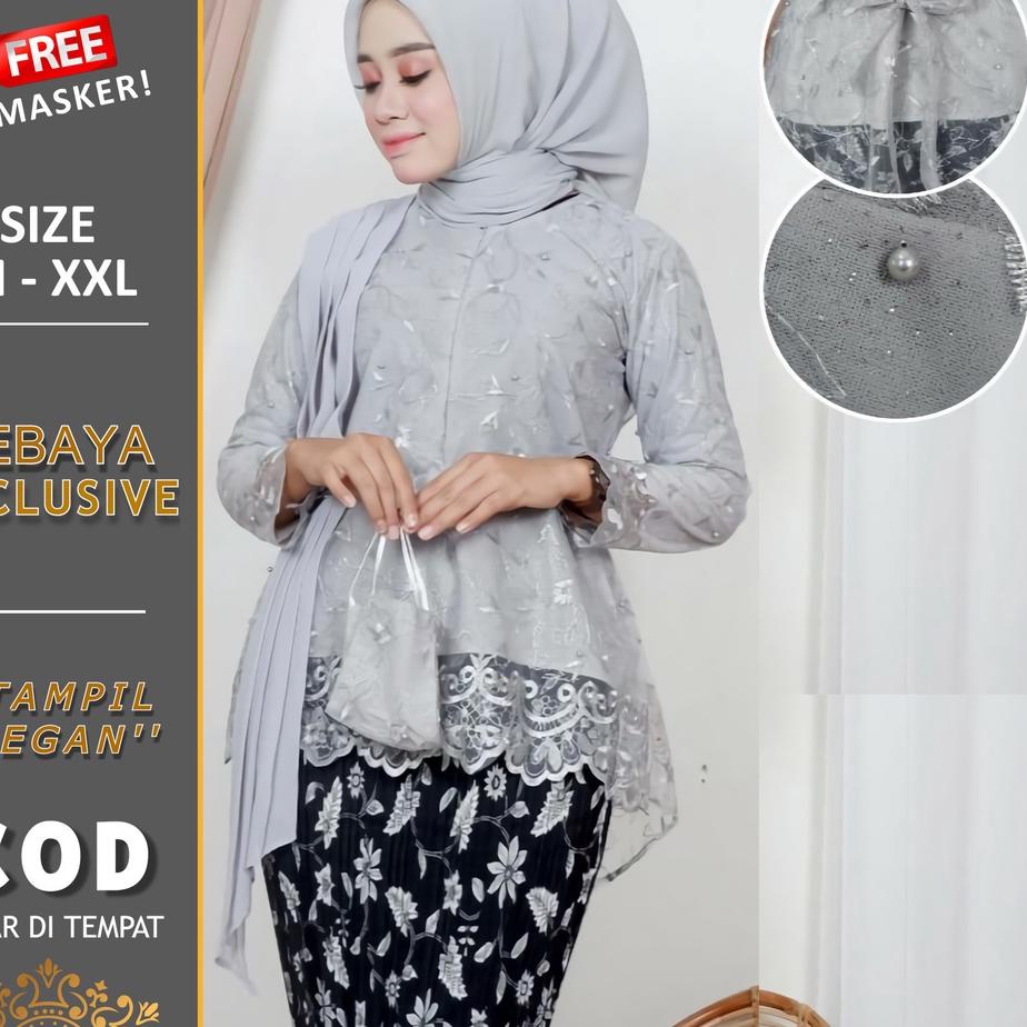 ♛ Atasan Kebaya Aurora Selendang Vania / Kebaya Wanita Dewasa / Kebaya Kartini Wisuda / Baju kebaya 