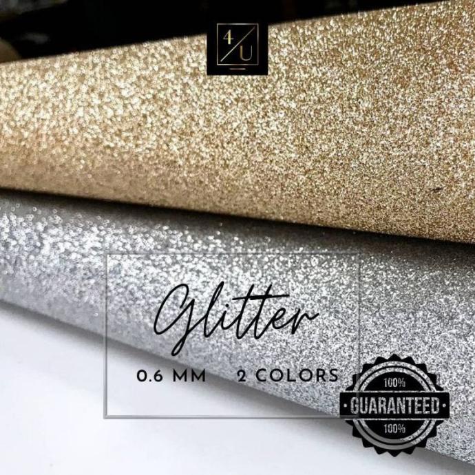 PERALATAN JAHIT | KAIN DAN BAHAN | KULIT SINTETIS METERAN GARANSI PU-GLITER 1X1,37M BAHAN SINTETIS