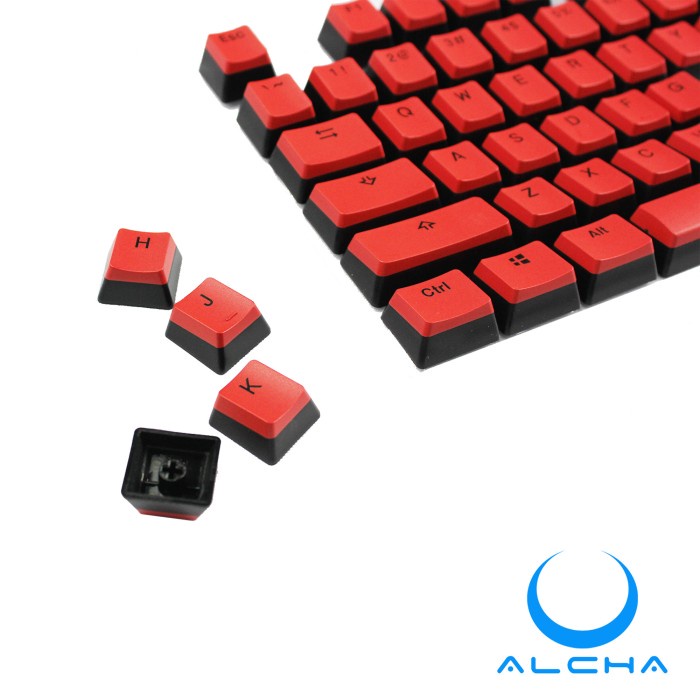 ALCHA KEYCAPS PUDDING / PUDING RED - BLACK MECHANICAL KEYBOARD BACKLIT