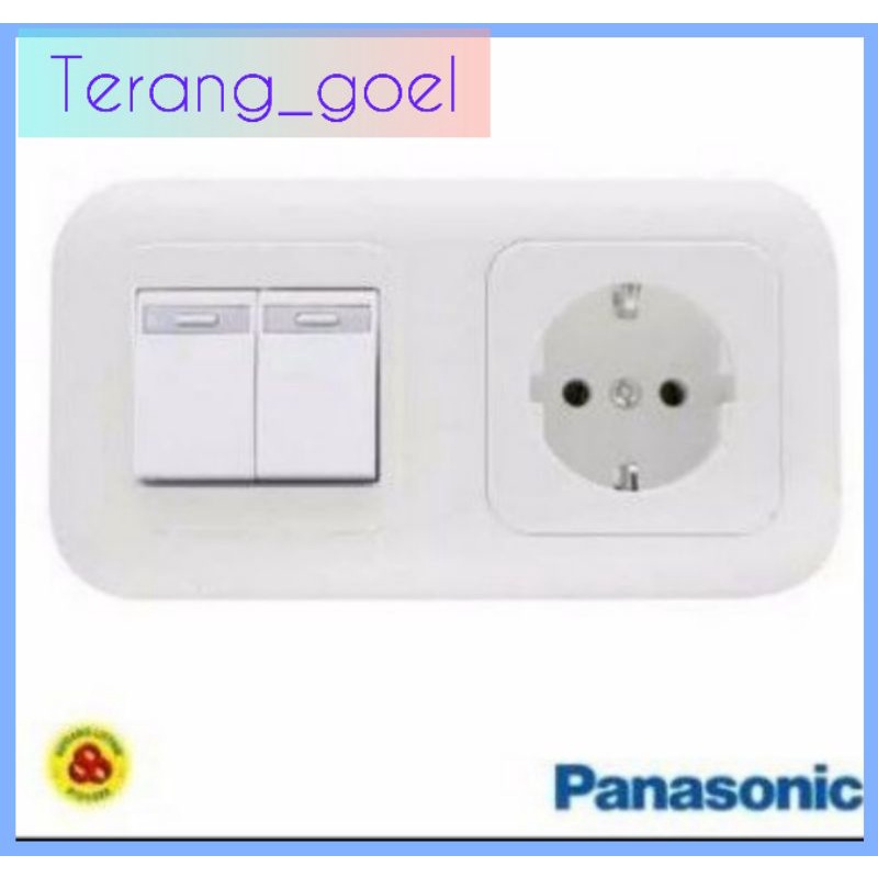 Saklar Seri + Stop Kontak Tanam Non CP panasonic / Stop Kontak Non CP + Saklar Ganda Tanam Panasonic