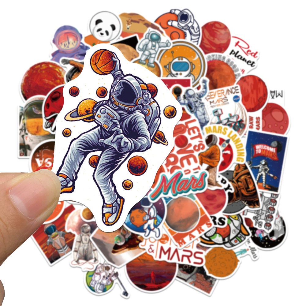 50PCS Astronaut Space Cartoon Stickers DIY Skateboard Fridge Phone Guitar Motorcycle Laptop Luggage Classic Toy  Stickers