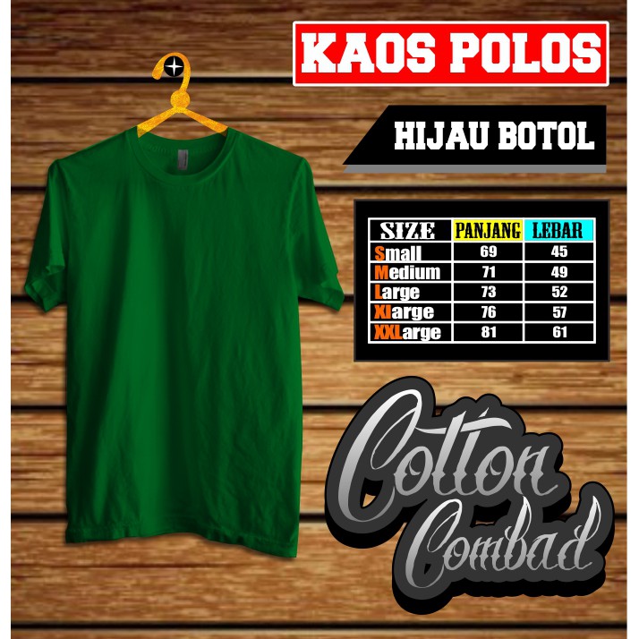 KAOS POLOS HIJAU ARMY/KAOS COTTON/COTTON COMBAD/KAOS SATUAN/KAOS CASUAL/KAOS KEREN/KAOS SABLON/