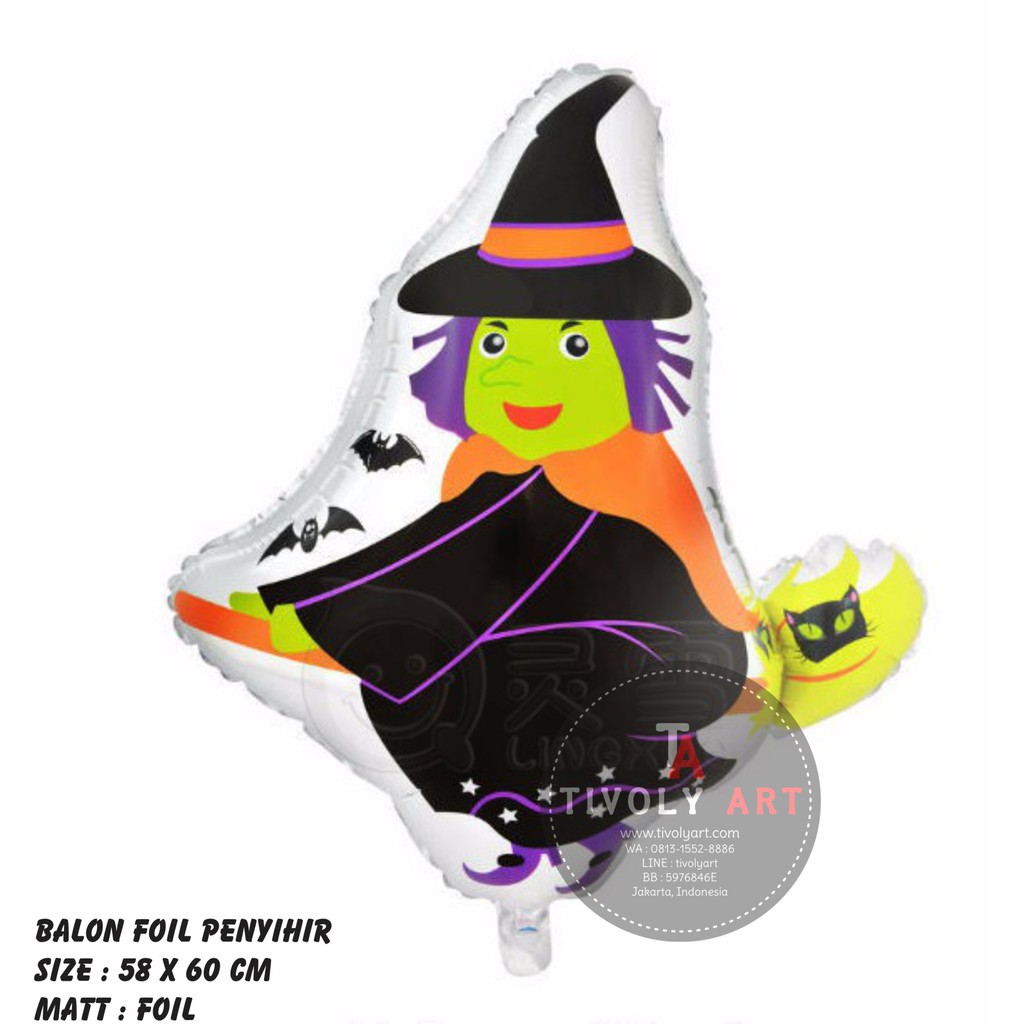 Balon Foil Penyihir Nenek Sihir Witch Halloween Shopee Indonesia
