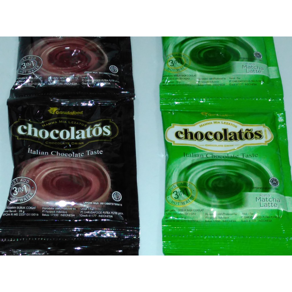 

CHOCOLATOS bubuk italian chocolate taste 28 gr dan 26 gr / sachet