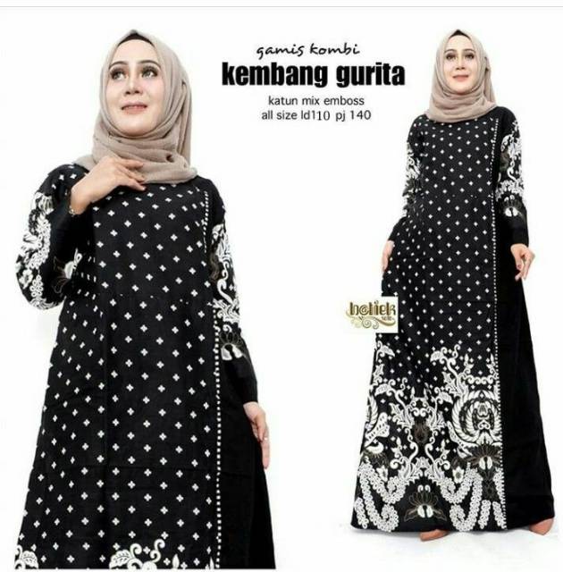 Gamis piyas Monochrome - gamis batik ORI Pekalongan