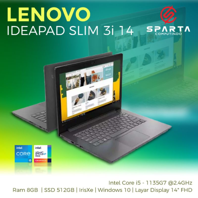 Ready Laptop Lenovo IdeaPad 3i 14 Core i5-1135G7 Ram 8Gb Ssd 512Gb New Garansi Resmi