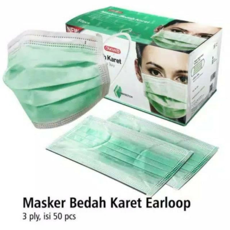 Onemed Masker Bedah Medis Dokter 3 Ply Lapis Earloop