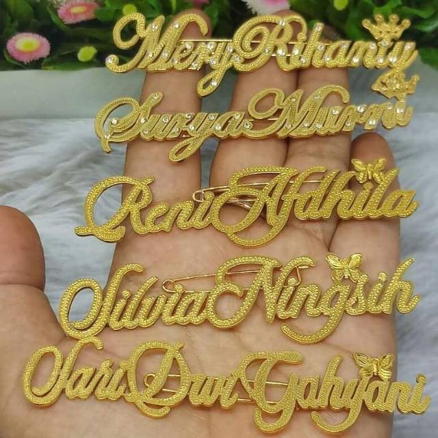 BROS NAMA (PEMBUATAN 1-3 HARI) /BROS REQUEST UKIR NAMA/BROS BISA PESAN NAMA