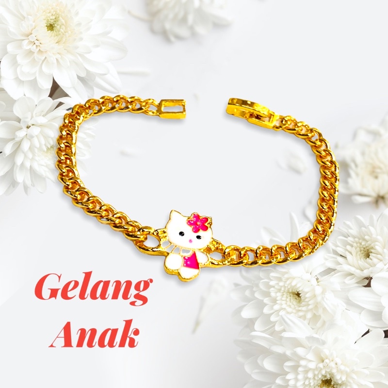 Gelang anak / lapis emas / yaxiya / xupinng / gelang serut helokity