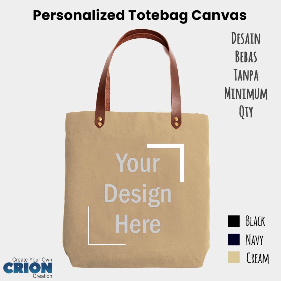 Personalized Custom Totebag Canvas Bisa Request Desain sendiri - crion