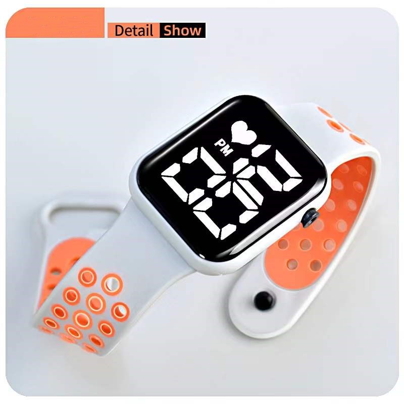 Jam Tangan Digital IP67 Tahan Air Led Rubber touch screen Fashion Pria Wanita Anak Watches