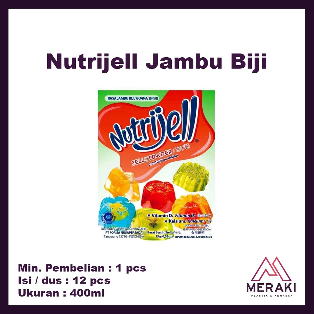 

Nutrijell Jelly Jambu Biji 10gr Eko Agar agar