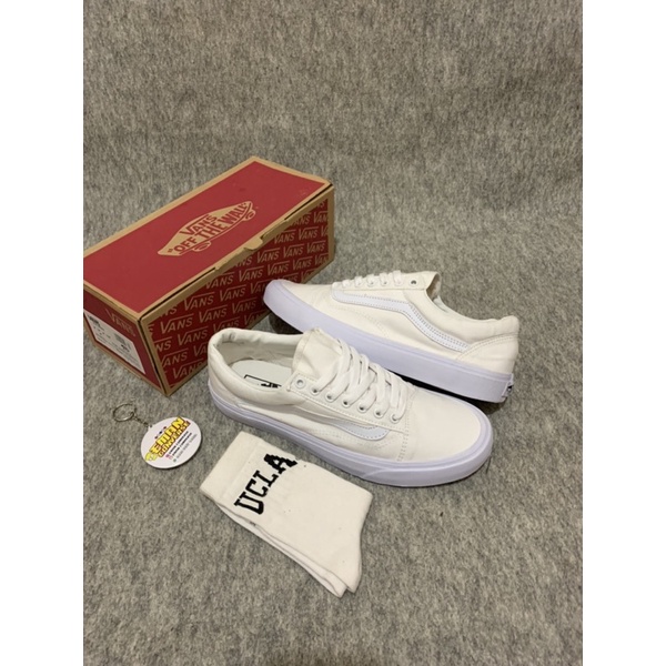 SEPATU V4NSS OLD SKOOL FULL WHITE/OLD SCHOOL PUTIH POLOS