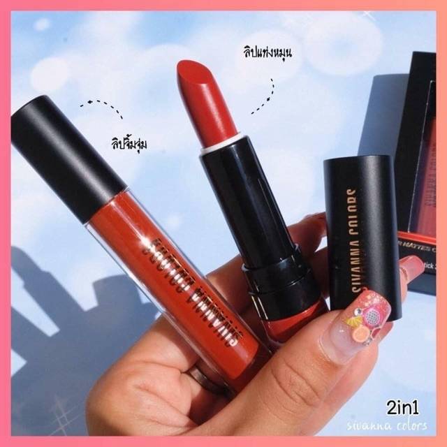 SIVANNA COLORS Noir Mattes Collection Lip Stick &amp; Lip Matte  #HF393 Thailand / Lipstick Matte