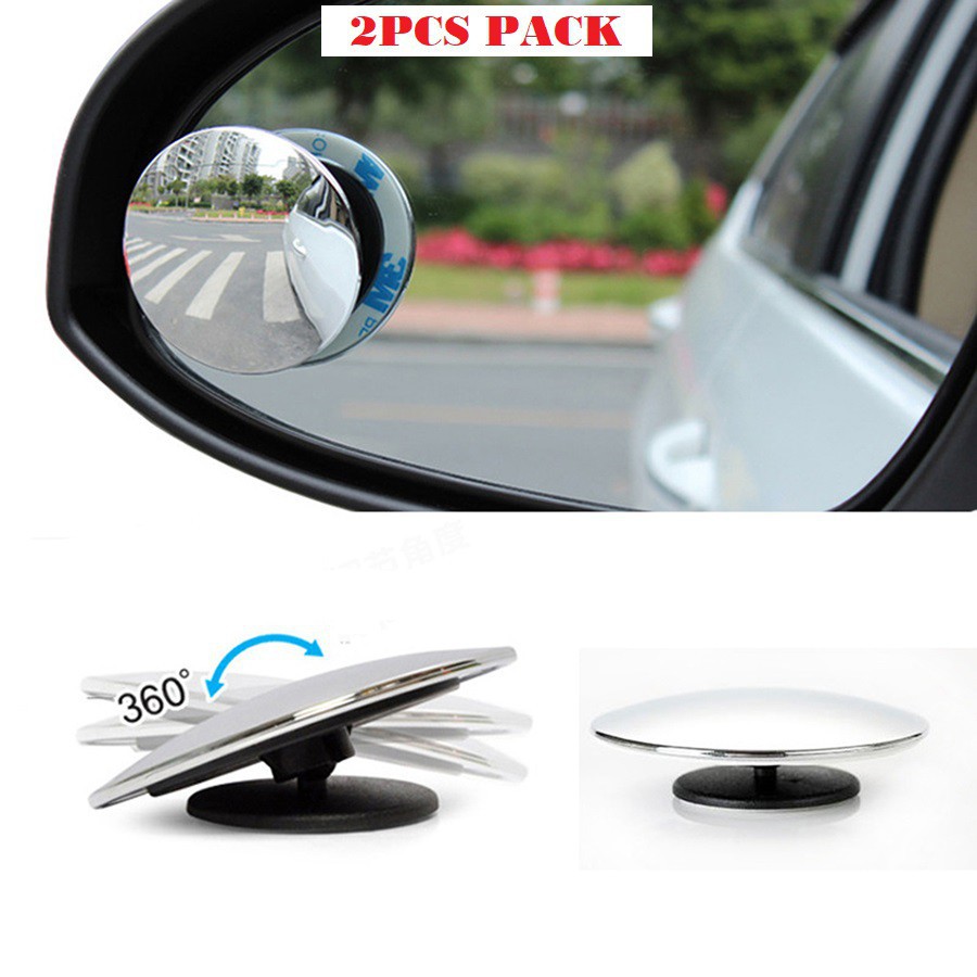 2Pcs Kaca Spion Bulat 360 Derajat untuk Blind Spot Mobil