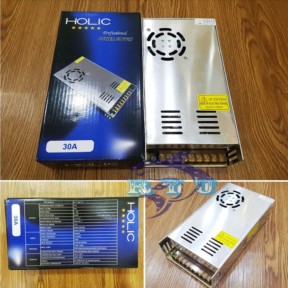 Holic - Travo 12V 30A Power Supply 12 Volt 30 Ampere 30A Adaptor