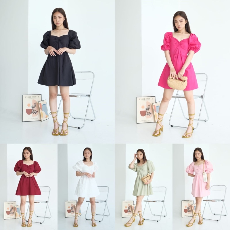 Dress katun polos wanita | mini dress | dress gwendolyn | dress sabrina import | korean fashion import wanita | aquarius boutique89