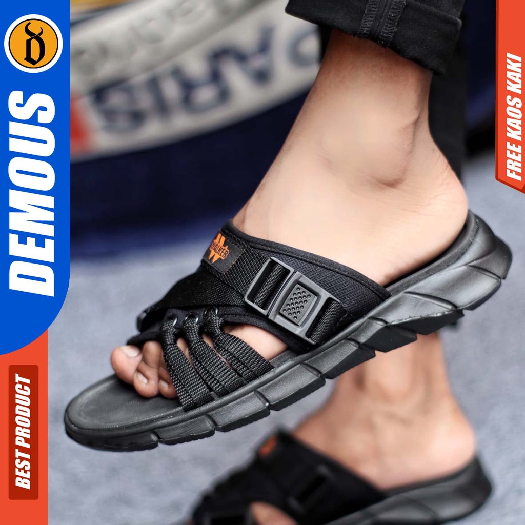 DEMOUS SANUR- Sandal Slide Sandal Pria Sendal Flip Flop Ringan Terbaru Kekinian
