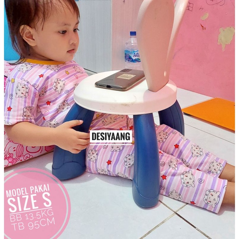 Piyama Bayi Qkids Size Xs usia 1 tahun lengan lengan pendek celana panjang bahan libby