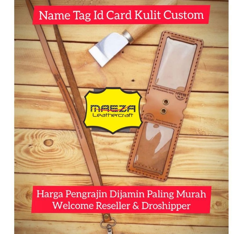 

SALE..!!! Name Tag Flip Double Mika Bisa 2 Id Card - Name Tag Id Card Kulit Asli - Lanyard Kulit