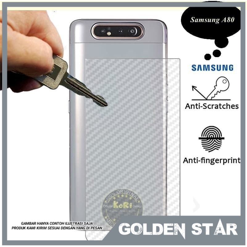 Samsung A80 A31 A9 2018 S9 J4 J7 Pro Back Skin Carbon Anti Gores Belakang Garskin Karbon