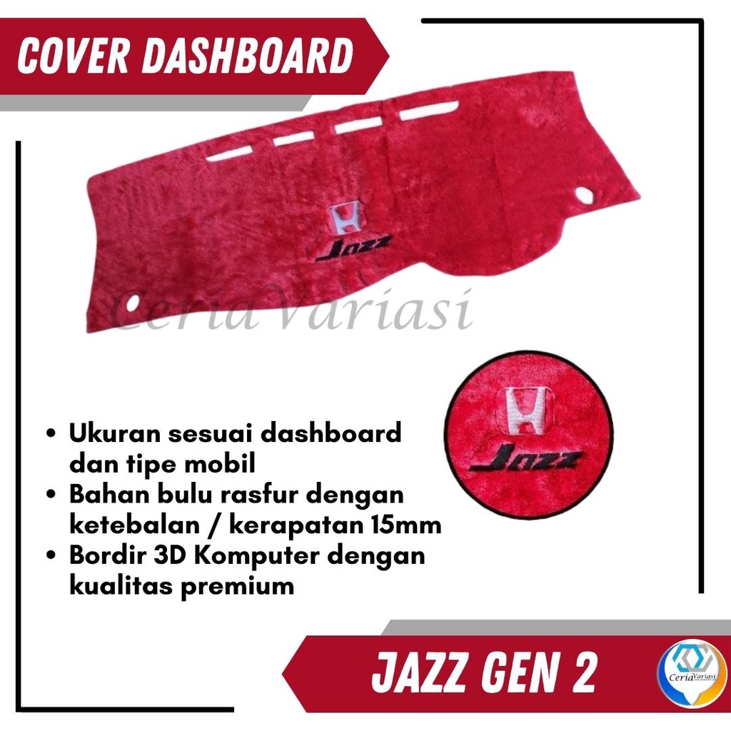Cover Sarung Tutup Alas Bulu Sunshiled Pelindung Anti Slip Hiasan Dashboard Mobil Honda Jazz Gen 2