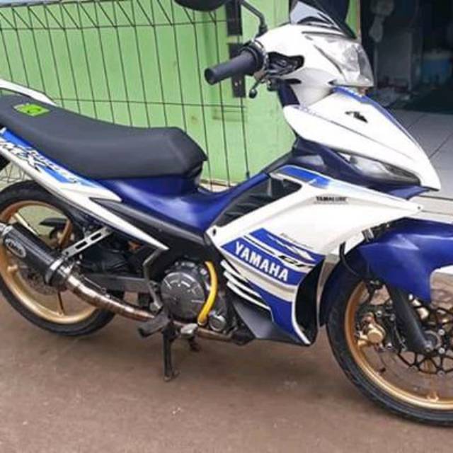 striping yamaha Jupiter mx new 2014 gp series biru putih stiker motor standar berkualitas termurah