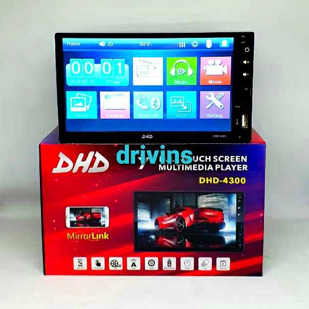 TV MOBIL HEADUNIT DOUBLEDIN UNIVERSAL MP5 DHD-4300 BODY PANJANG - HEADUNIT
