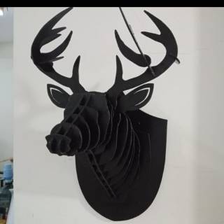 Kepala rusa hiasan dinding  warna  hitam  Shopee Indonesia