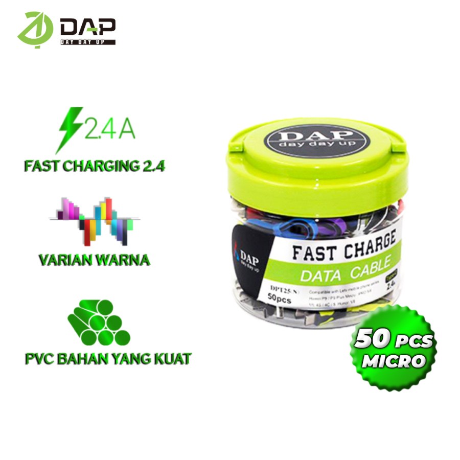 Kabel Micro USB Fast Charging 2.4A DAP DPM25 - ISI 50 - Panjang 25cm