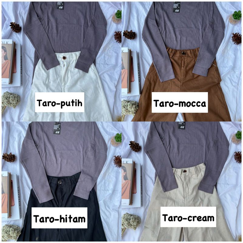 Paket OOTD one set kaos premium dan Kulot Linen Highwaist