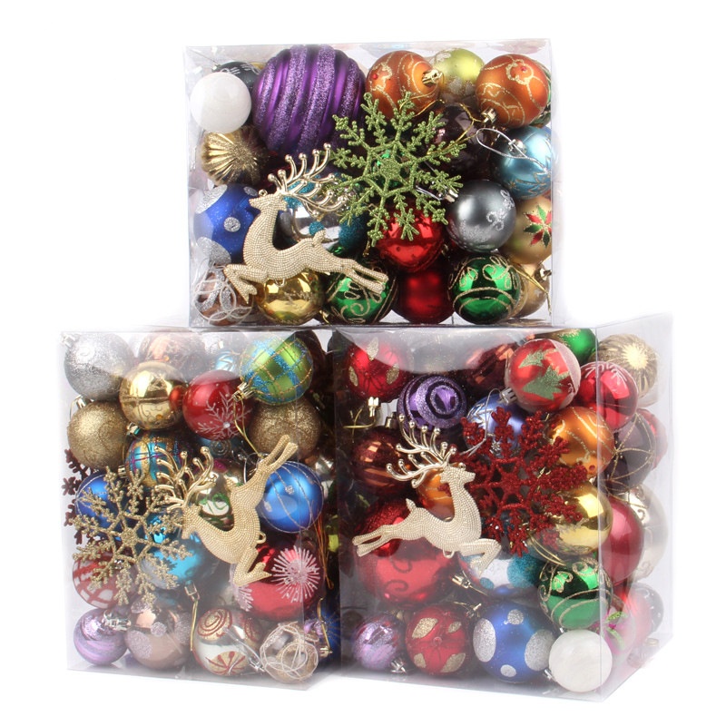 70pcs Ornamen Bola Gantung Dengan Loop Untuk Natal
