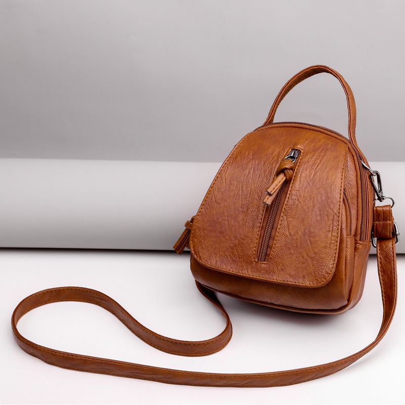 TAS SELEMPANG WANITA KECIL KULIT PREMIUM COKLAT VAGARA TA593B7 MINI SLING BAG KOREA IMPORT BATAM BRANDED FASHION REMAJA KEKINIAN CEWEK MURAH SIMPLE VINTAGE