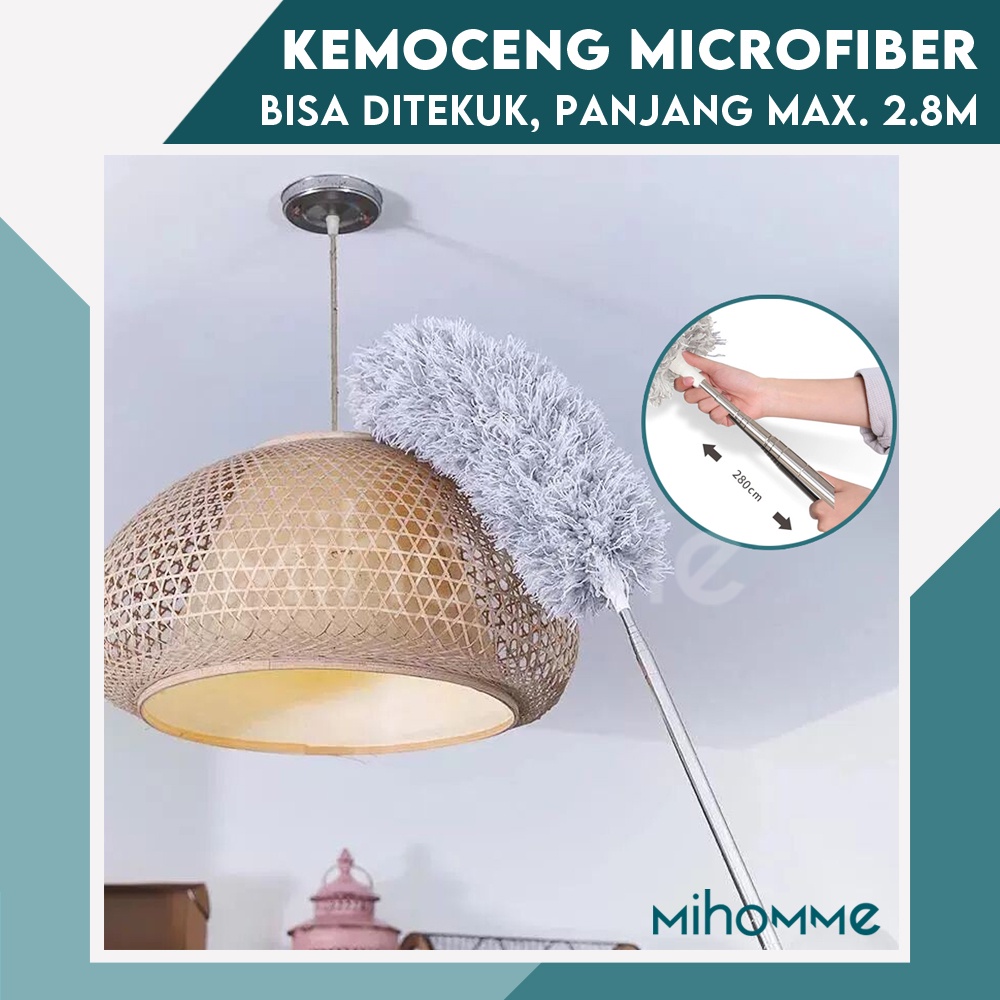 Kemoceng Microfiber Panjang Alat Pembersih Debu Tekuk Kemucing Tarik