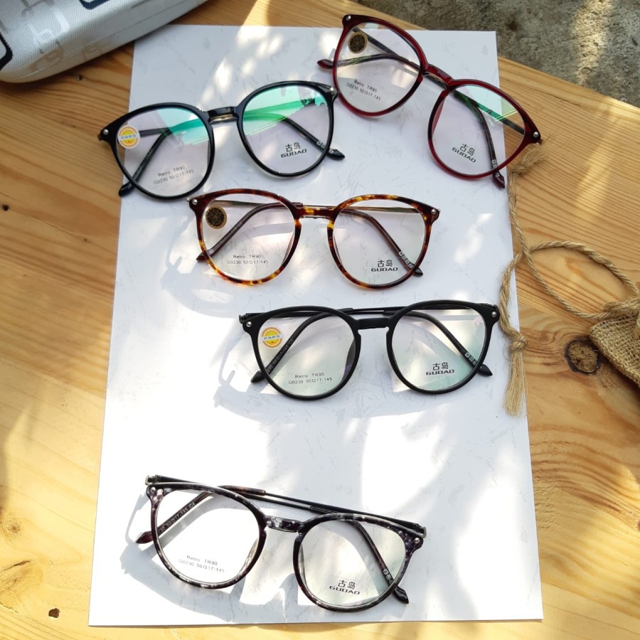*COD* TERMURAH* Frame Kacamata Retro Fashion Gaya Oldschool Wanita Pria TR90 0230 (paket hemat)