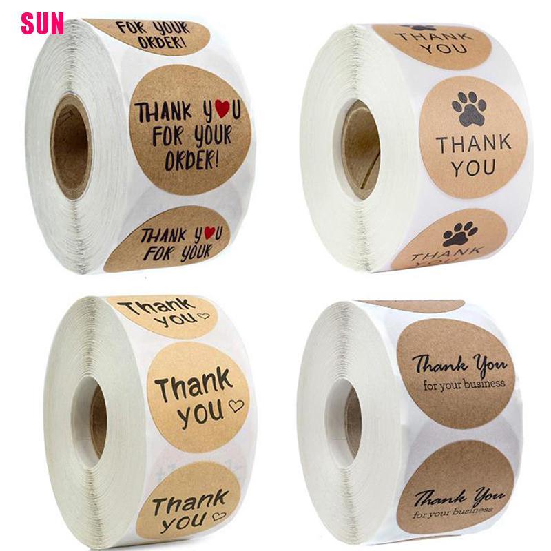 500pcs Stiker Label Segel Tulisan Thank You For Your Order Handmade Untuk Kemasan