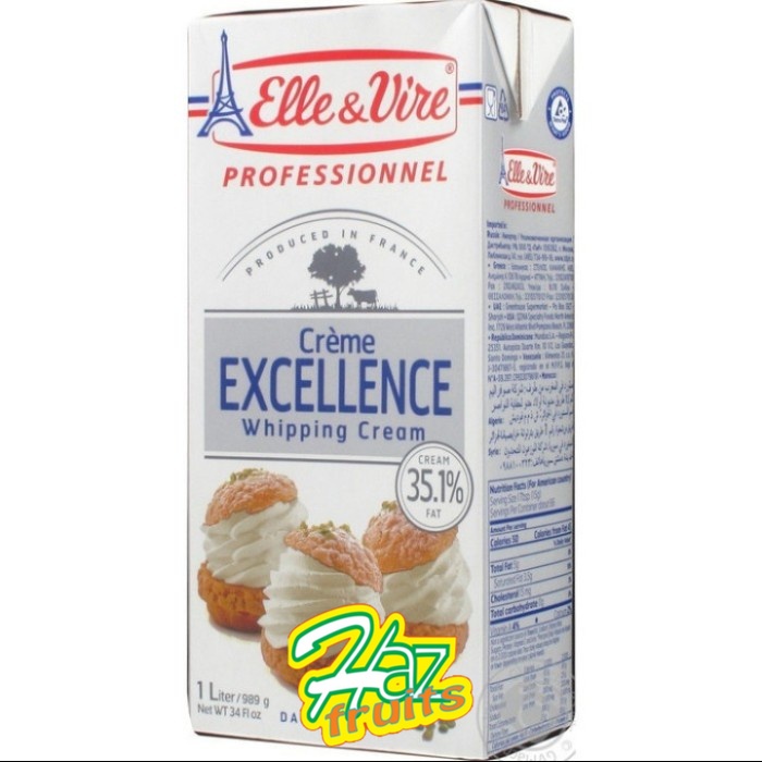 

Elle & Vire Whipping cream 1 liter / whip cream - 1 Liter Excellence