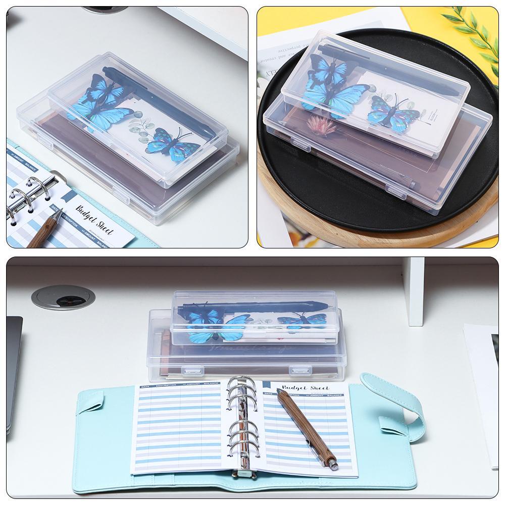 Chookyy Desktop Organizer Transparan Perlengkapan Kantor Meja Storage Box Kotak Pensil