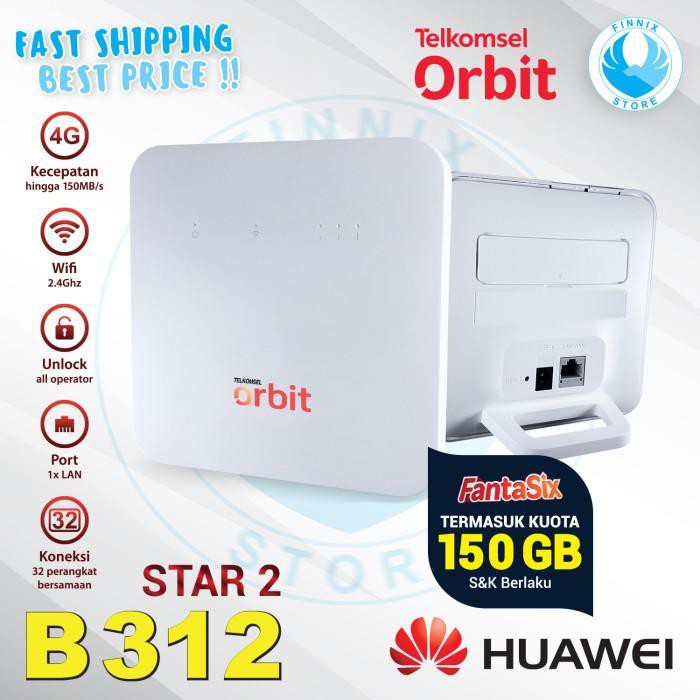 Home Router Modem Huawei B312 4G Lte Unlocked Free Telkomsel 14Gb