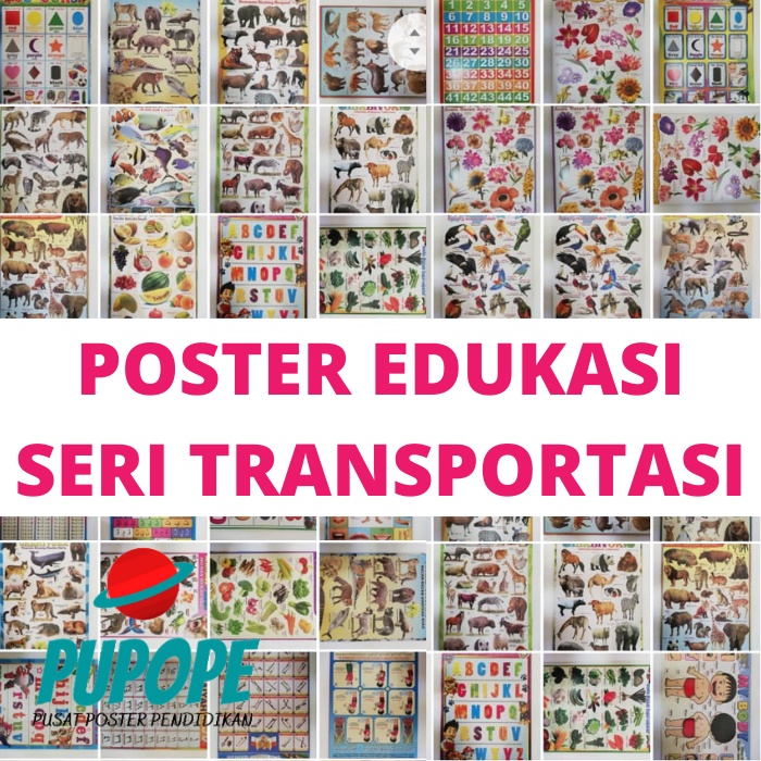 PAKET 10 POSTER BELAJAR ANAK EDUKASI ANGKA, BINATANG, HURUF DLL TERMURAH