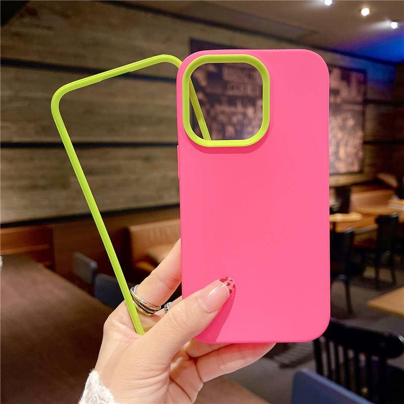 For iPhone 11 12 13 Pro Max 3 in 1 Silicone Phone Case For iPhone11 iPhone12 iPhone13 Soft Shockproof Bumpepr Back Cover