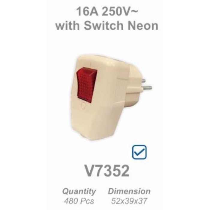 Steker Saklar Arde Tusuk Kontak Lampu On Off Visalux V7352