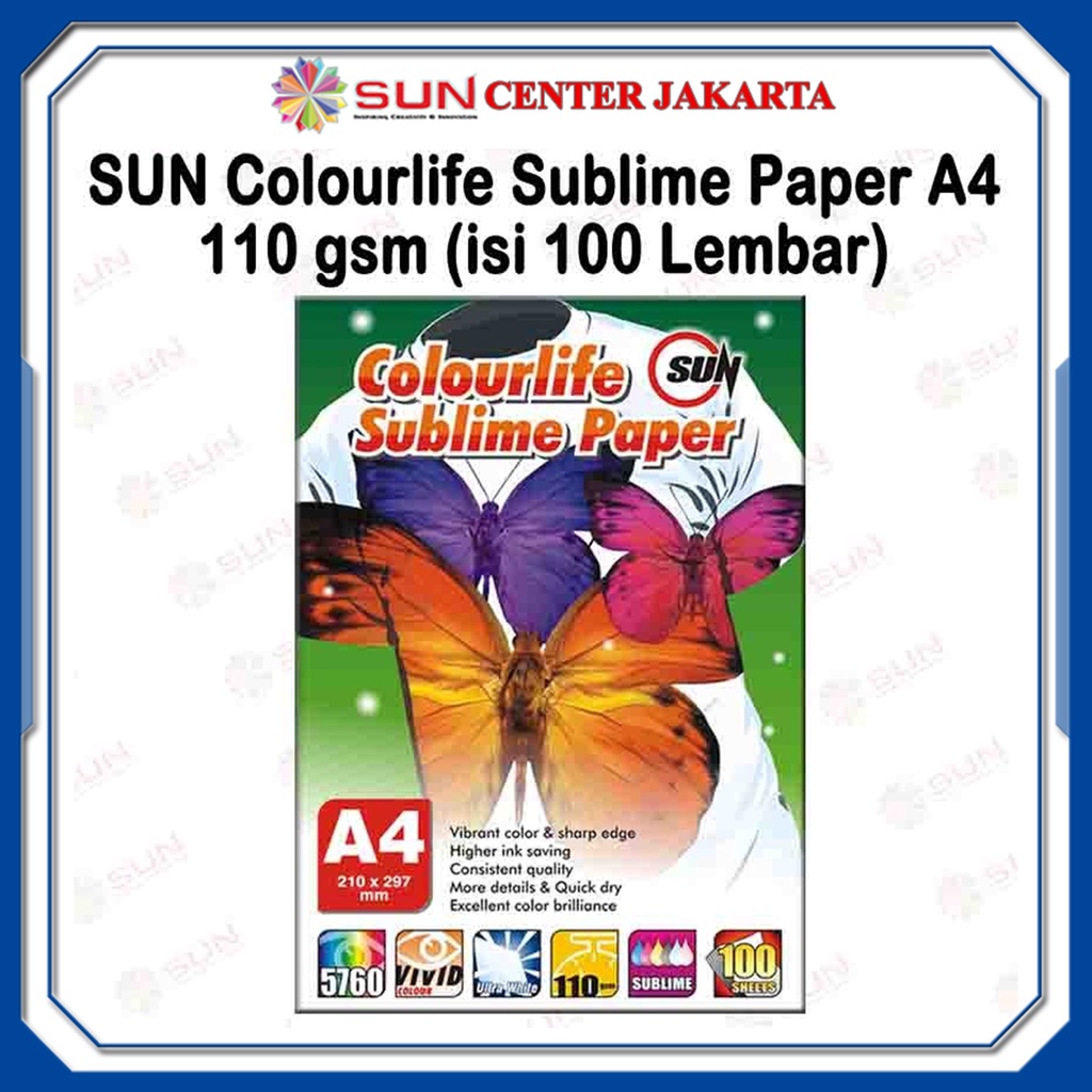 Jual Kertas Sablon Sublim Transfer Paper Sun Colourlife Sublime Paper