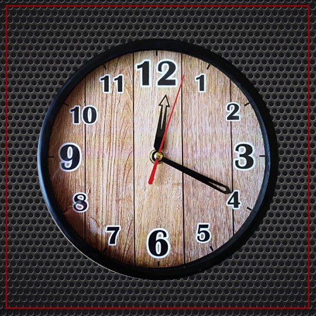 Jam Tempel Dinding Wall Clock Murah Motif WOOD (MW2013)