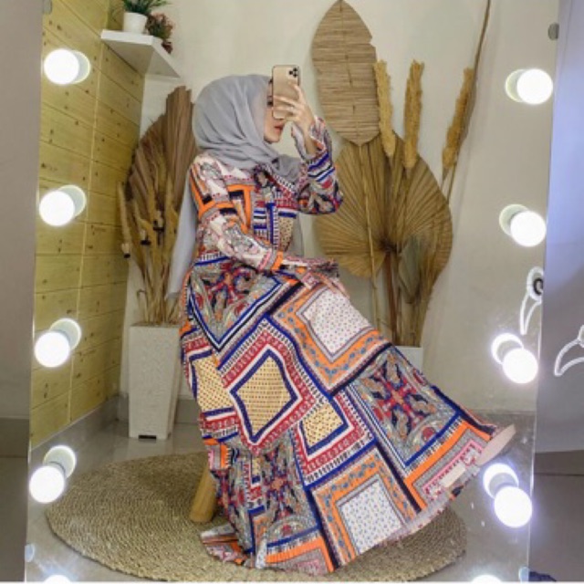 Gamis maxy dress Bangkok prisket bawah allsize original import