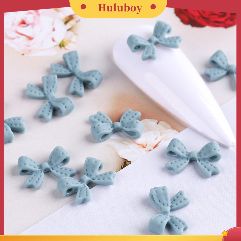 Huluboy Huluboy♡ 20pcs / Set Ornamen Pita 3D Efek Frosted Bahan Resin Warna-Warni Untuk Dekorasi Nail Art