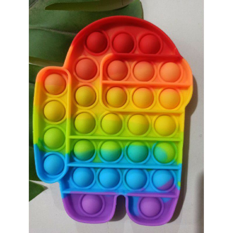 [Ready][COD] mainan edukasi anak Indonesia murah pop it unicorn among us rainbow-Among us