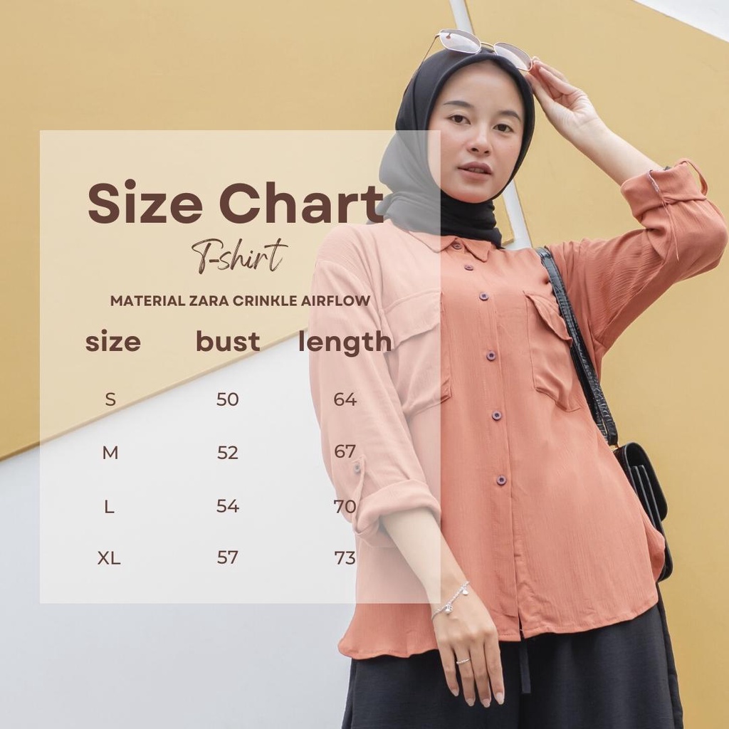 ELLIA Atasan Kemeja Wanita Crinkle Airflow by Ademin.Co | Blouse Kringkel